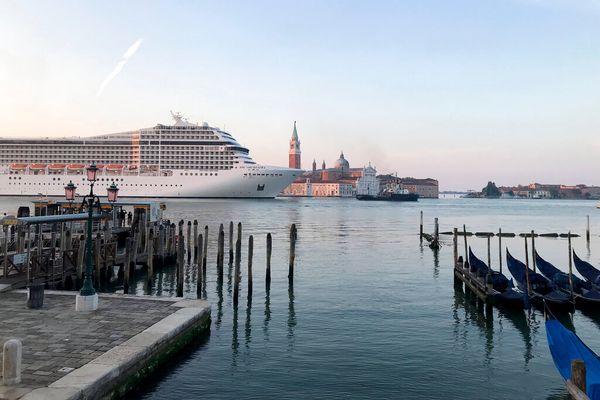 First Cruise Ship Sails Through Venice Since Pandemic's Start